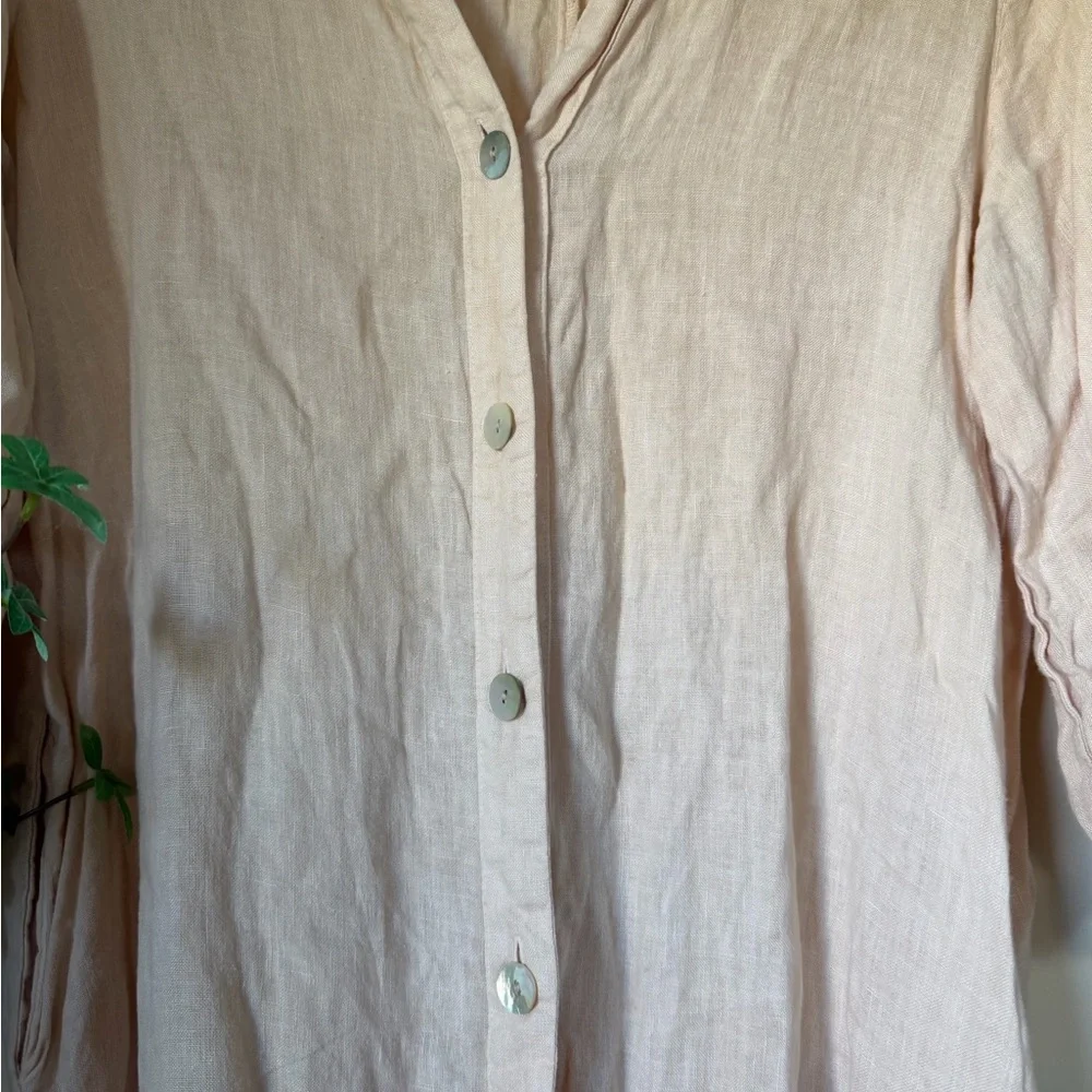 NWOT Zara Linen Oversized Beige Midi Tunic Dress - Picture 4 of 7